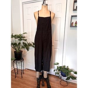 Torrid brand, black linen, culotte overalls